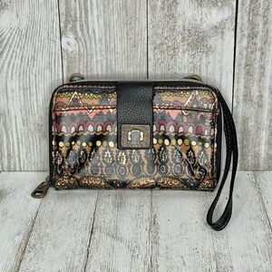 Sakroots Small Smartphone Wristlet Wallet Taupe One World